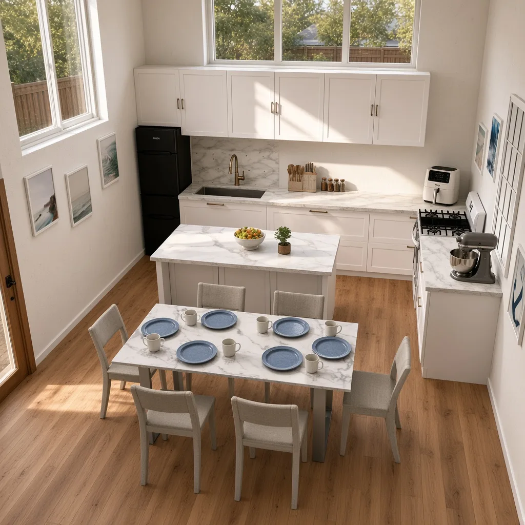 Entry in Mid-Century Modern Kitchen