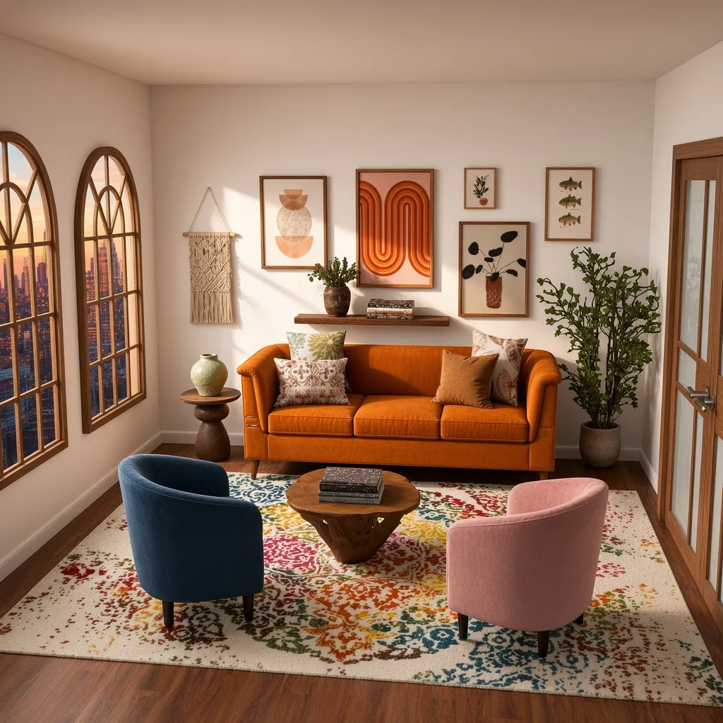 Entry in Colorful Maximalist Living Room