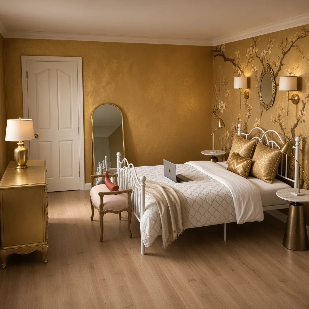 Entry in Golden Vintage Guest Room