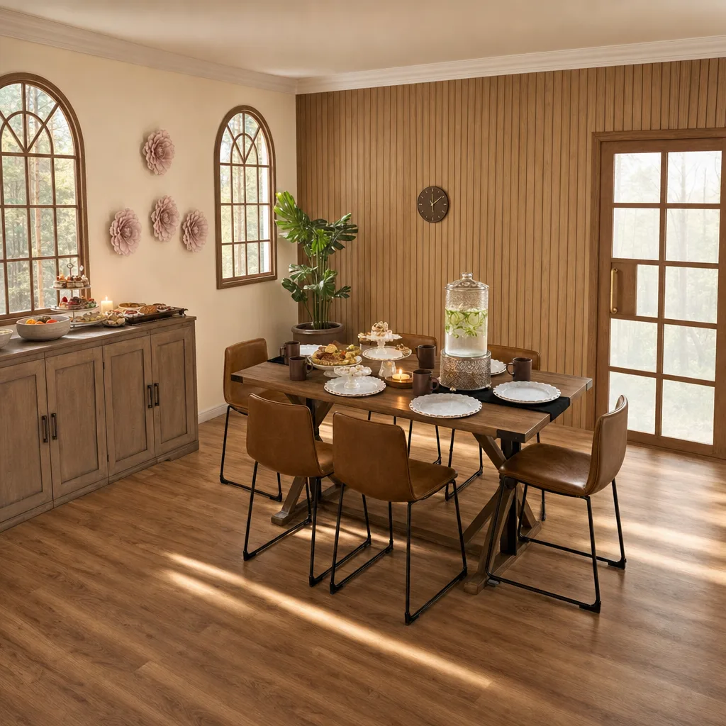 Entry in Warm Wooden Dining