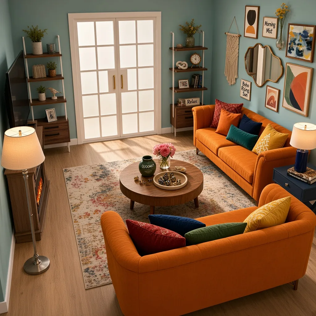 Entry in Colorful Maximalist Living Room