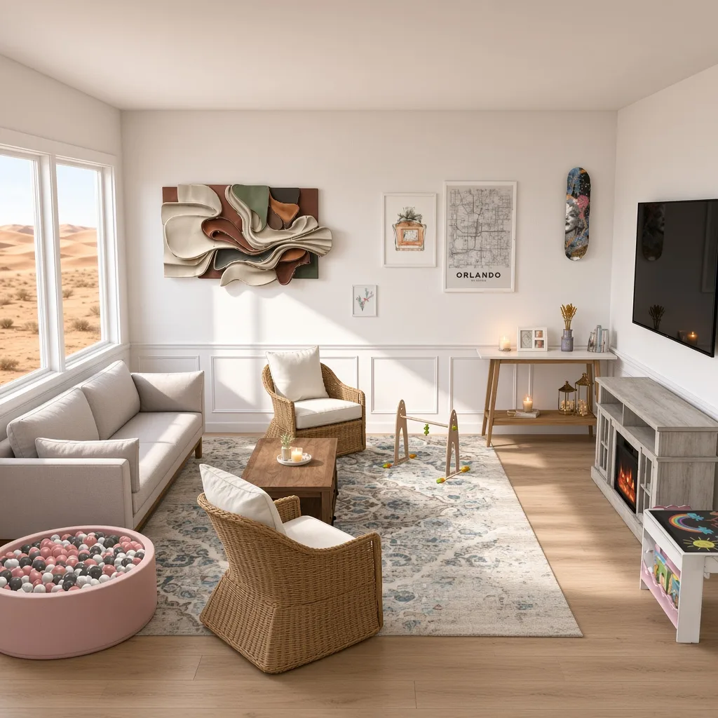 Entry in Cultural Fusion Living Room