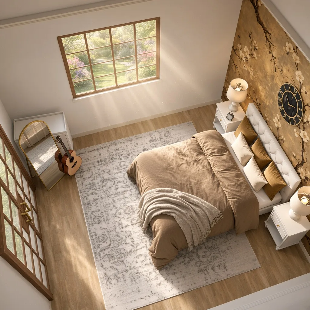 Entry in Golden Vintage Guest Room