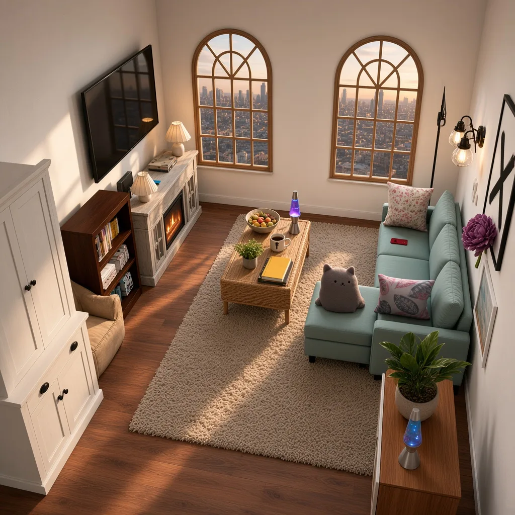 Entry in Colorful Maximalist Living Room