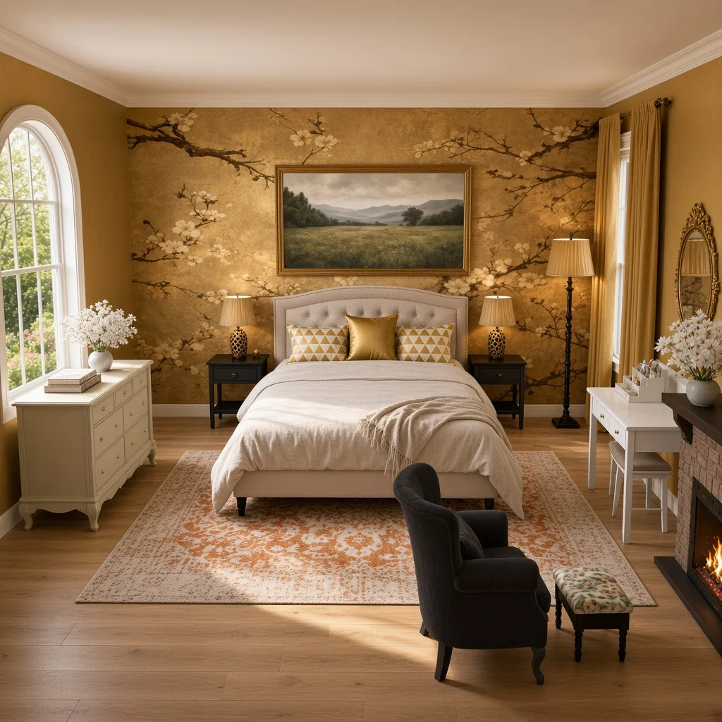 Entry in Golden Vintage Guest Room