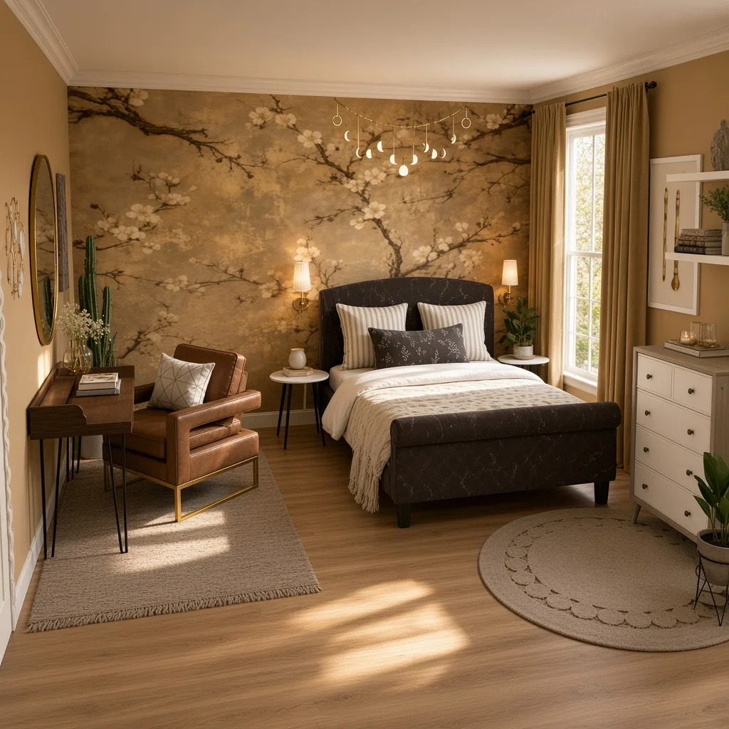 Entry in Golden Vintage Guest Room