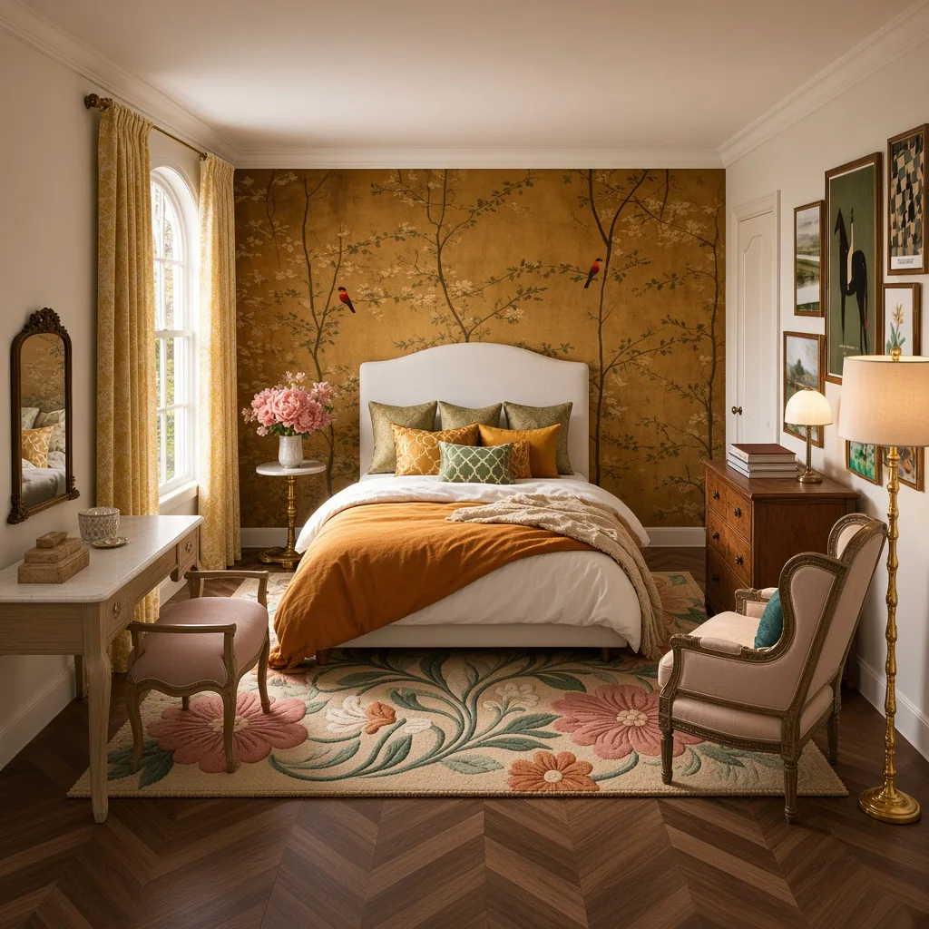 Entry in Golden Vintage Guest Room