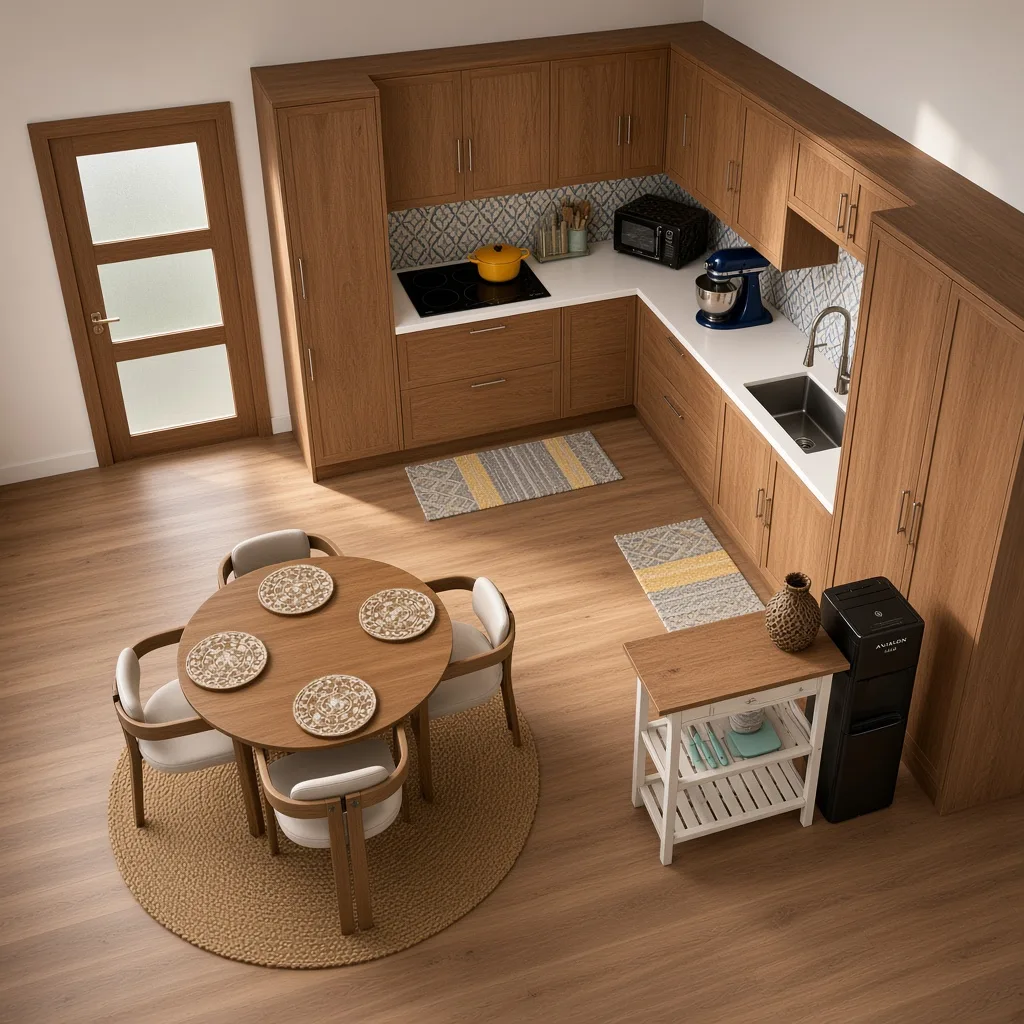 Entry in Mid-Century Modern Kitchen