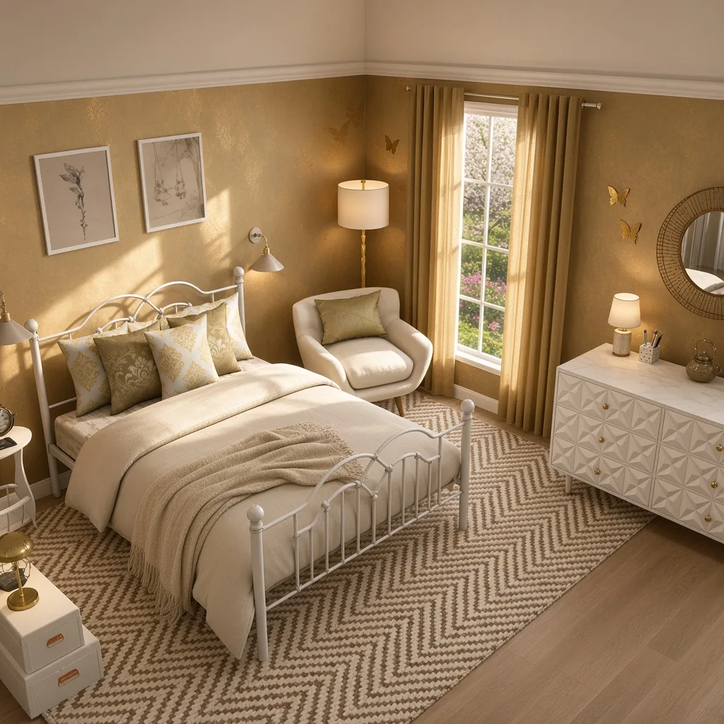 Entry in Golden Vintage Guest Room