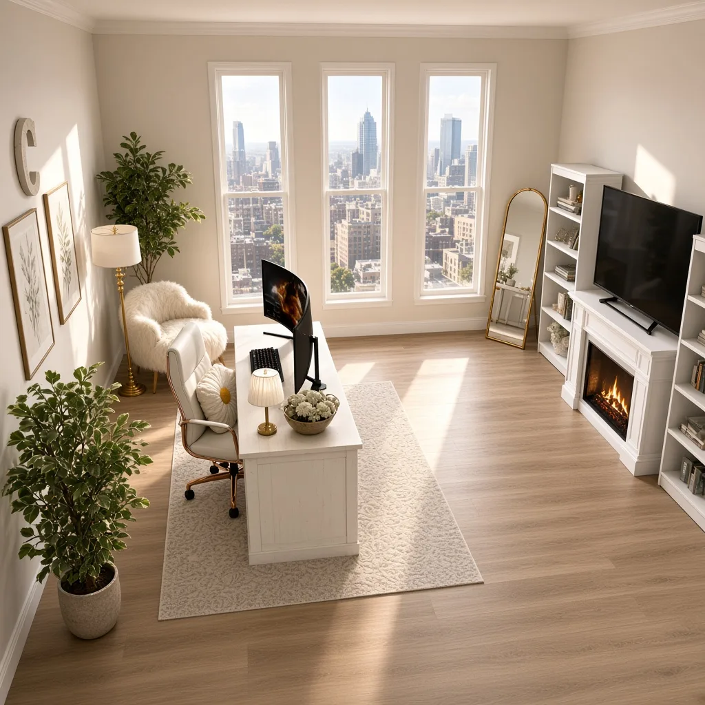 Entry in Minimalist White Workspace