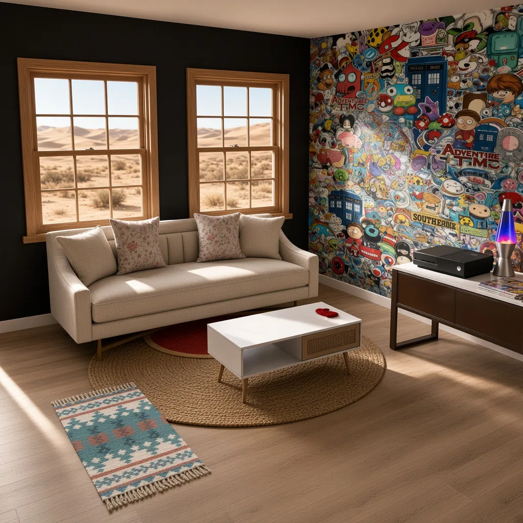 Entry in Cultural Fusion Living Room