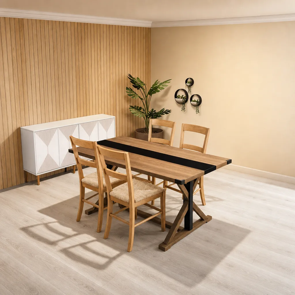 Entry in Warm Wooden Dining
