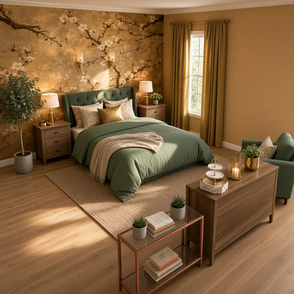 Entry in Golden Vintage Guest Room
