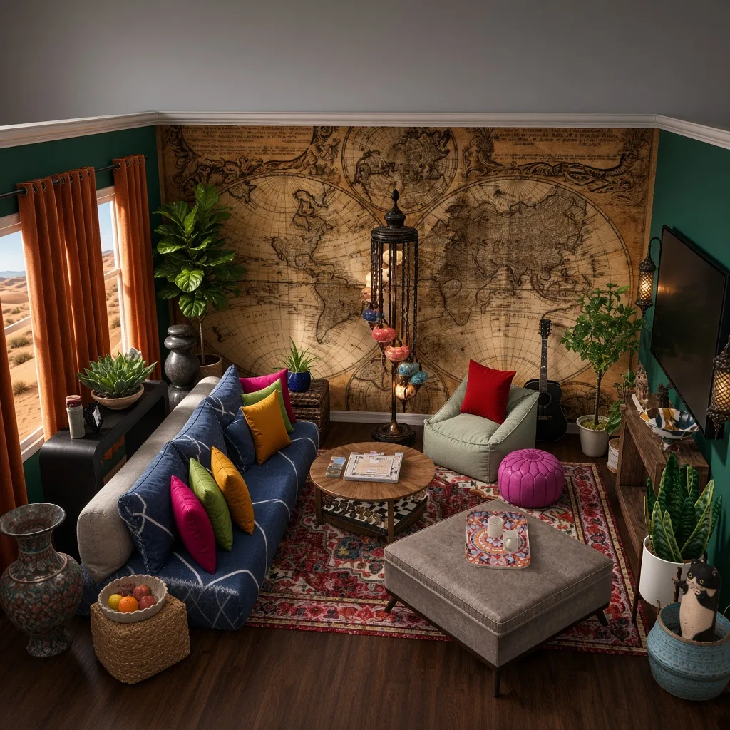 Entry in Cultural Fusion Living Room