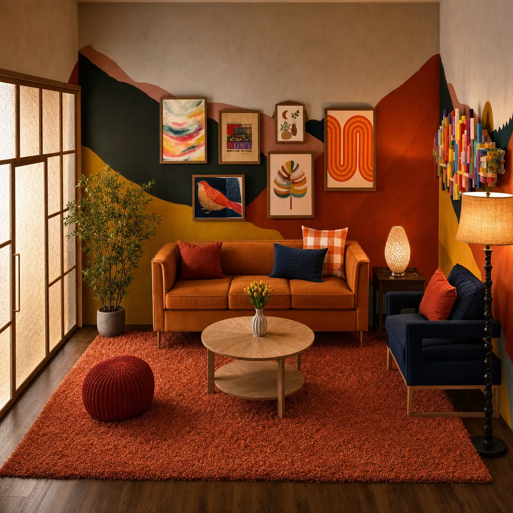 Entry in Colorful Maximalist Living Room