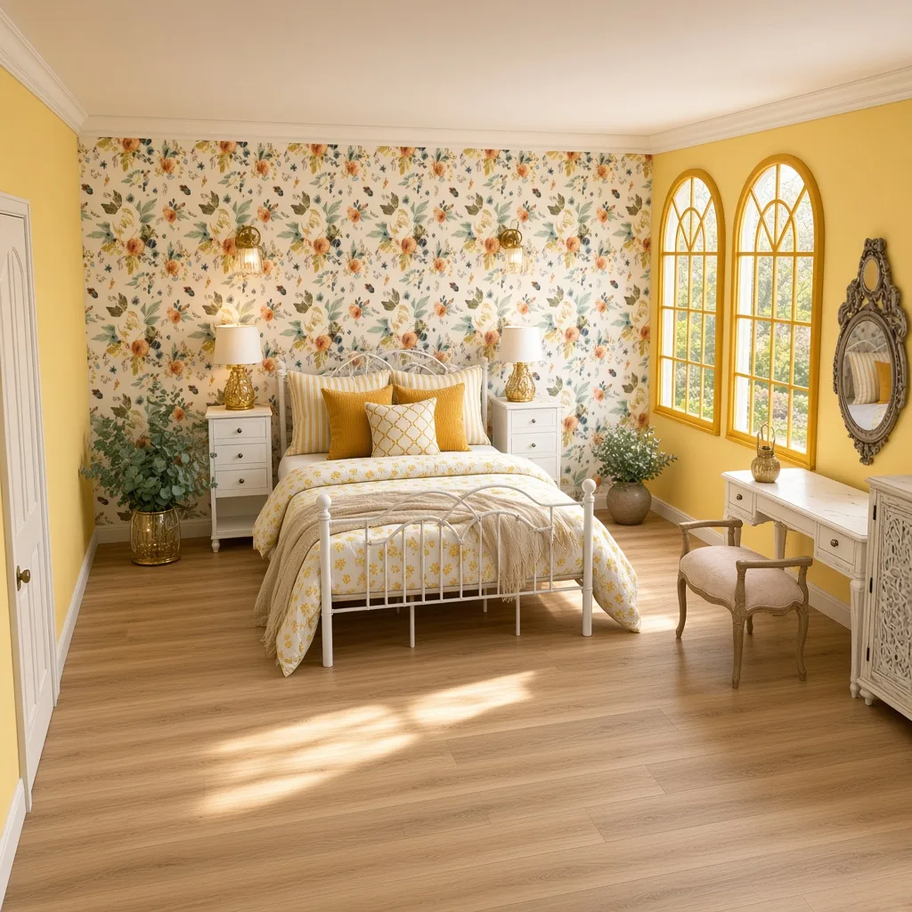 Entry in Golden Vintage Guest Room