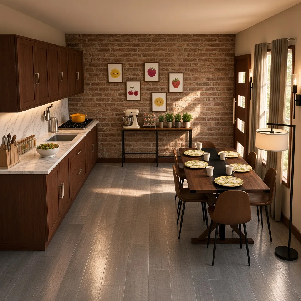 Entry in Mid-Century Modern Kitchen