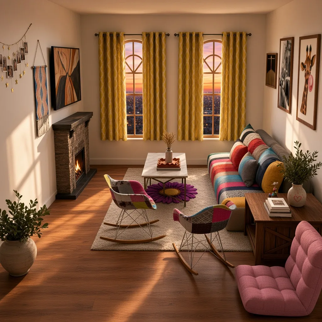 Entry in Colorful Maximalist Living Room