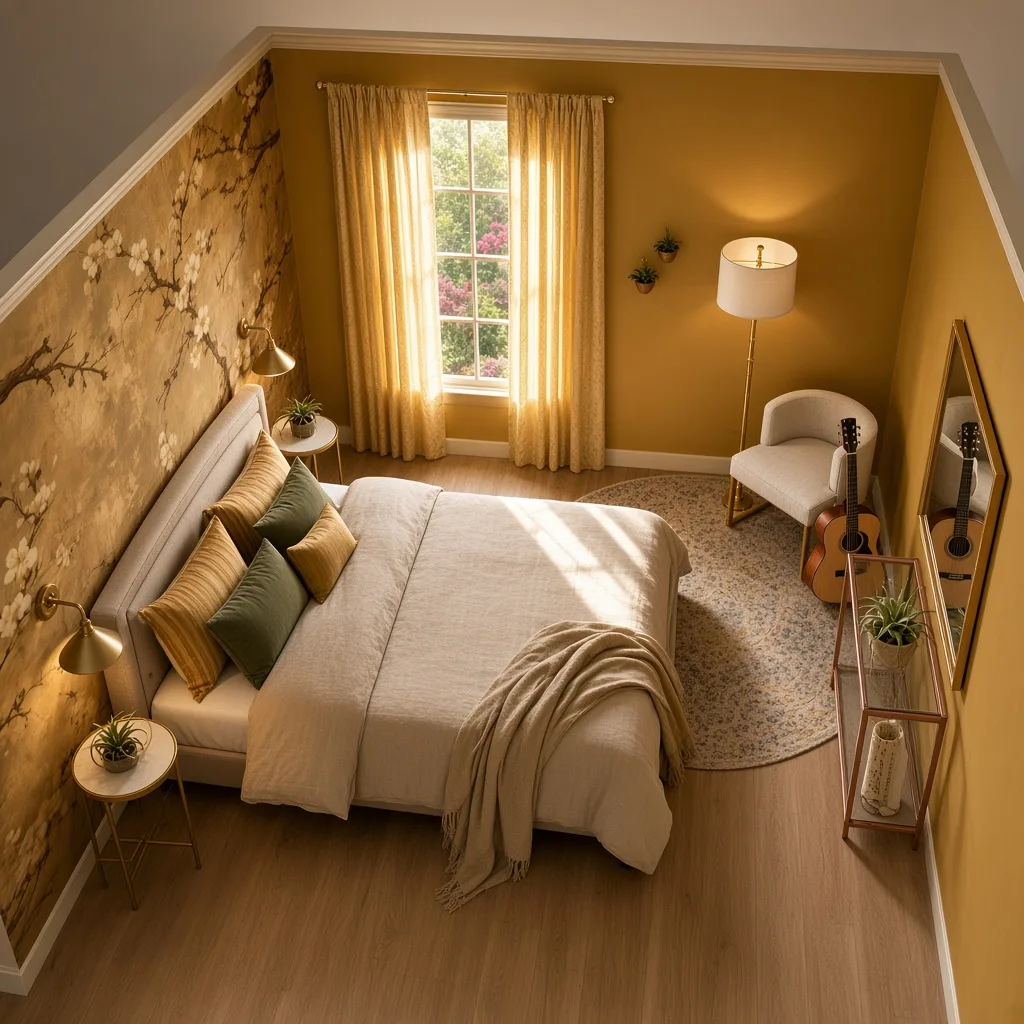 Entry in Golden Vintage Guest Room