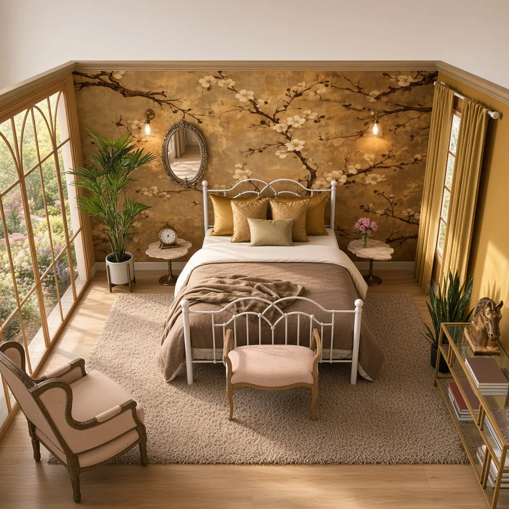 Entry in Golden Vintage Guest Room