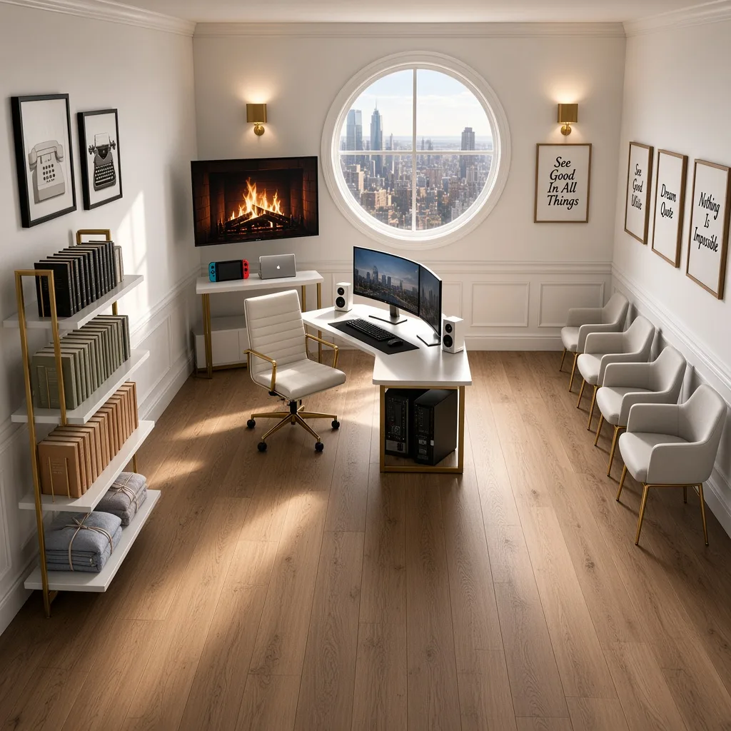 Entry in Minimalist White Workspace