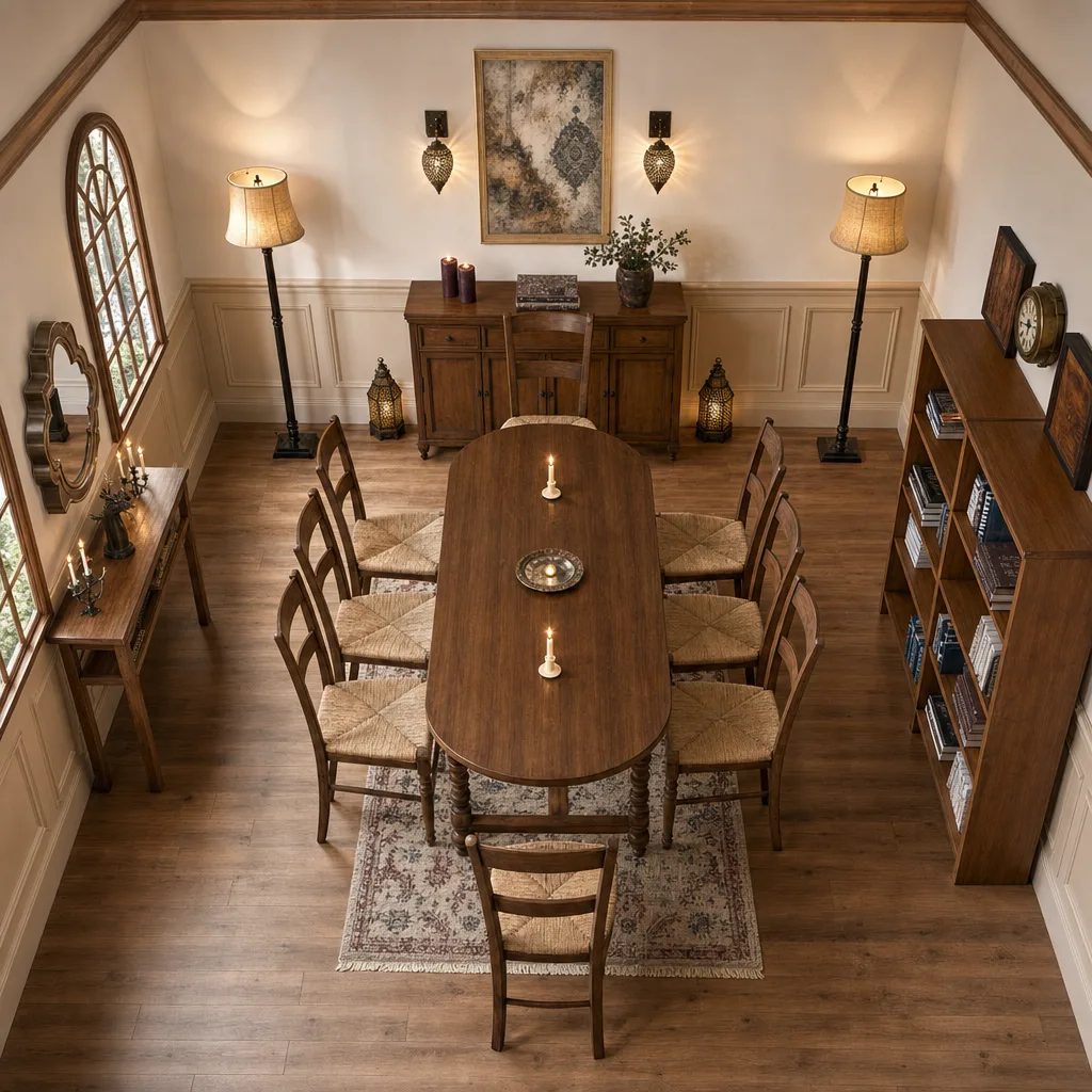 Entry in Warm Wooden Dining