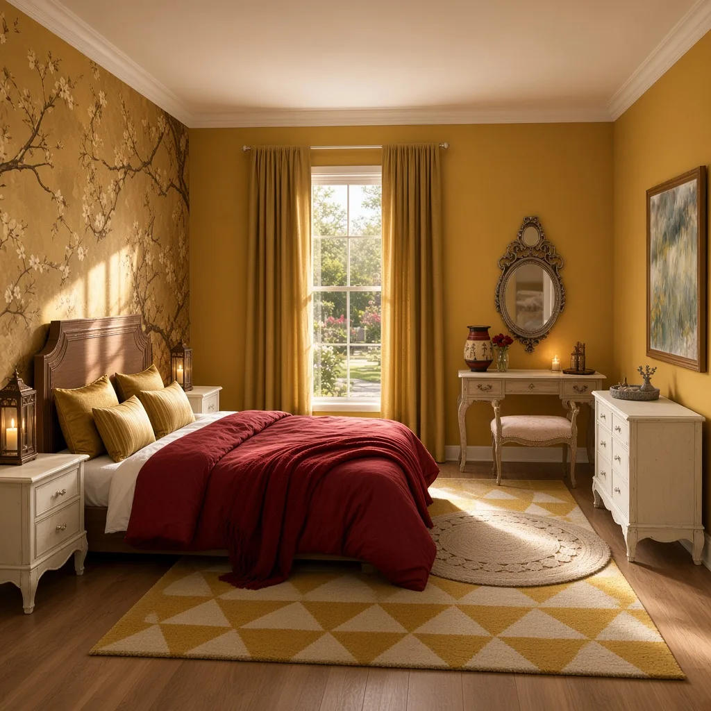 Entry in Golden Vintage Guest Room
