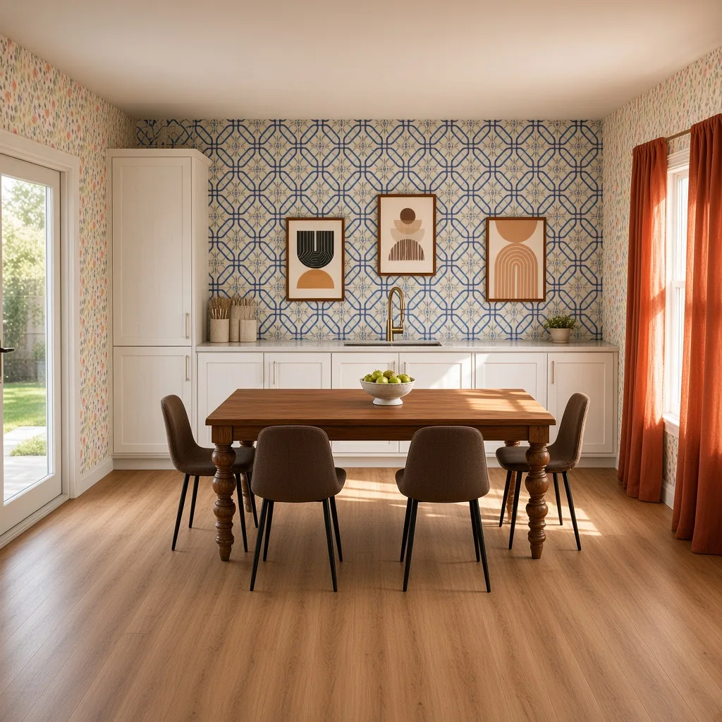 Entry in Mid-Century Modern Kitchen