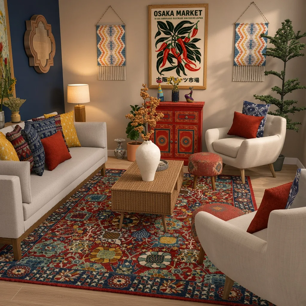 Entry in Cultural Fusion Living Room