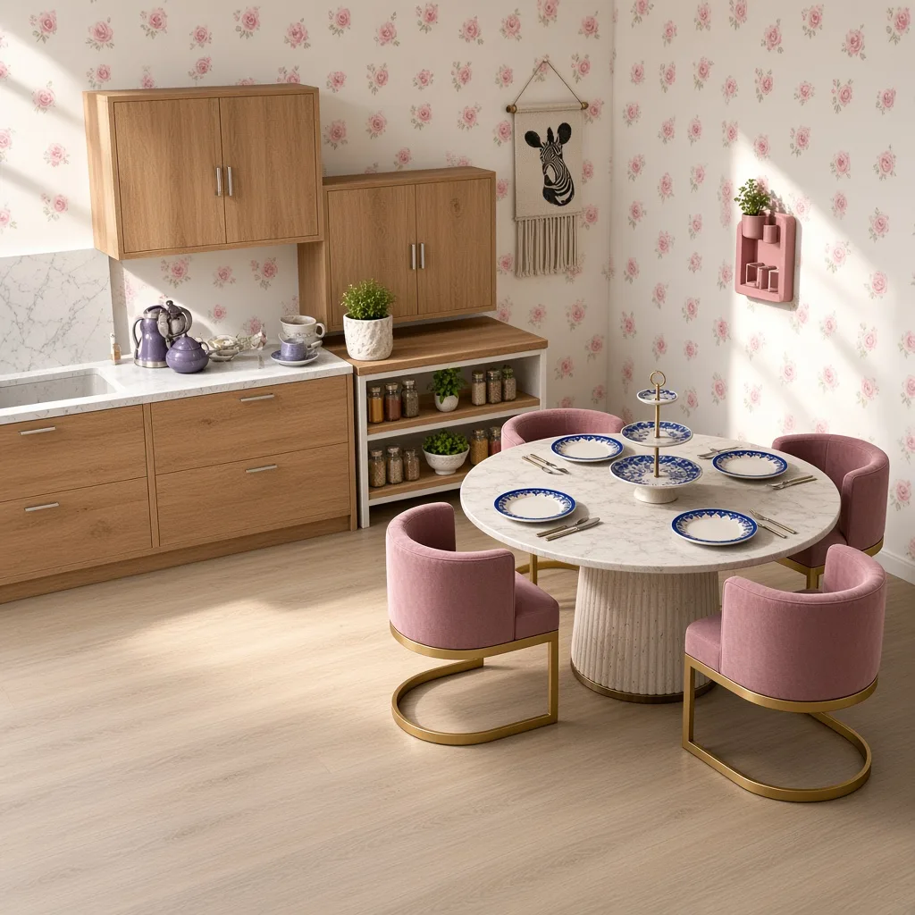 Entry in Pastel Garden Kitchen