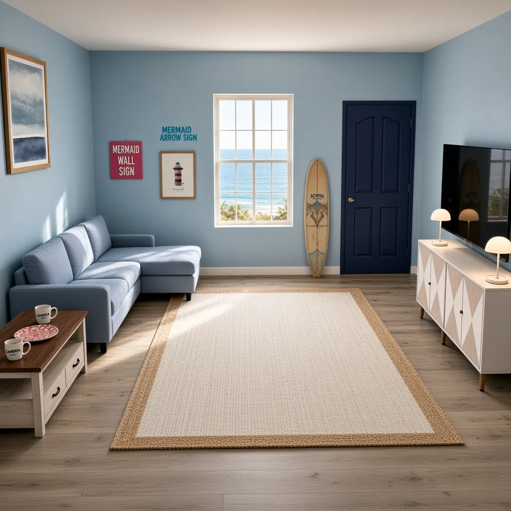 Entry in Calm Coastal Living Room