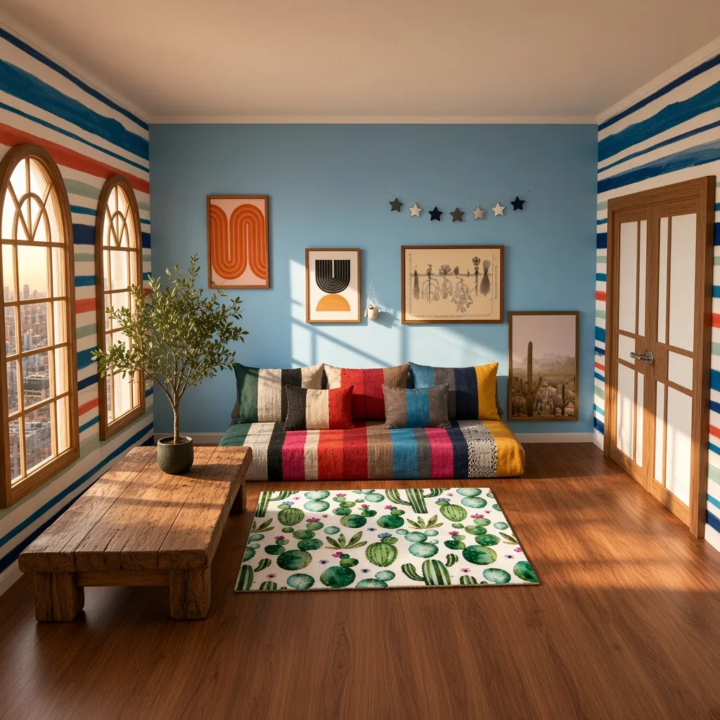 Entry in Colorful Maximalist Living Room