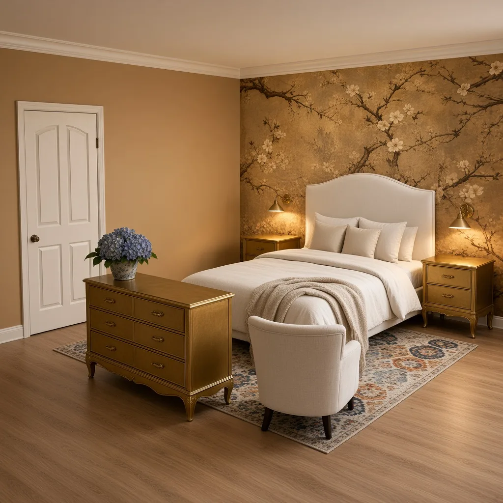 Entry in Golden Vintage Guest Room