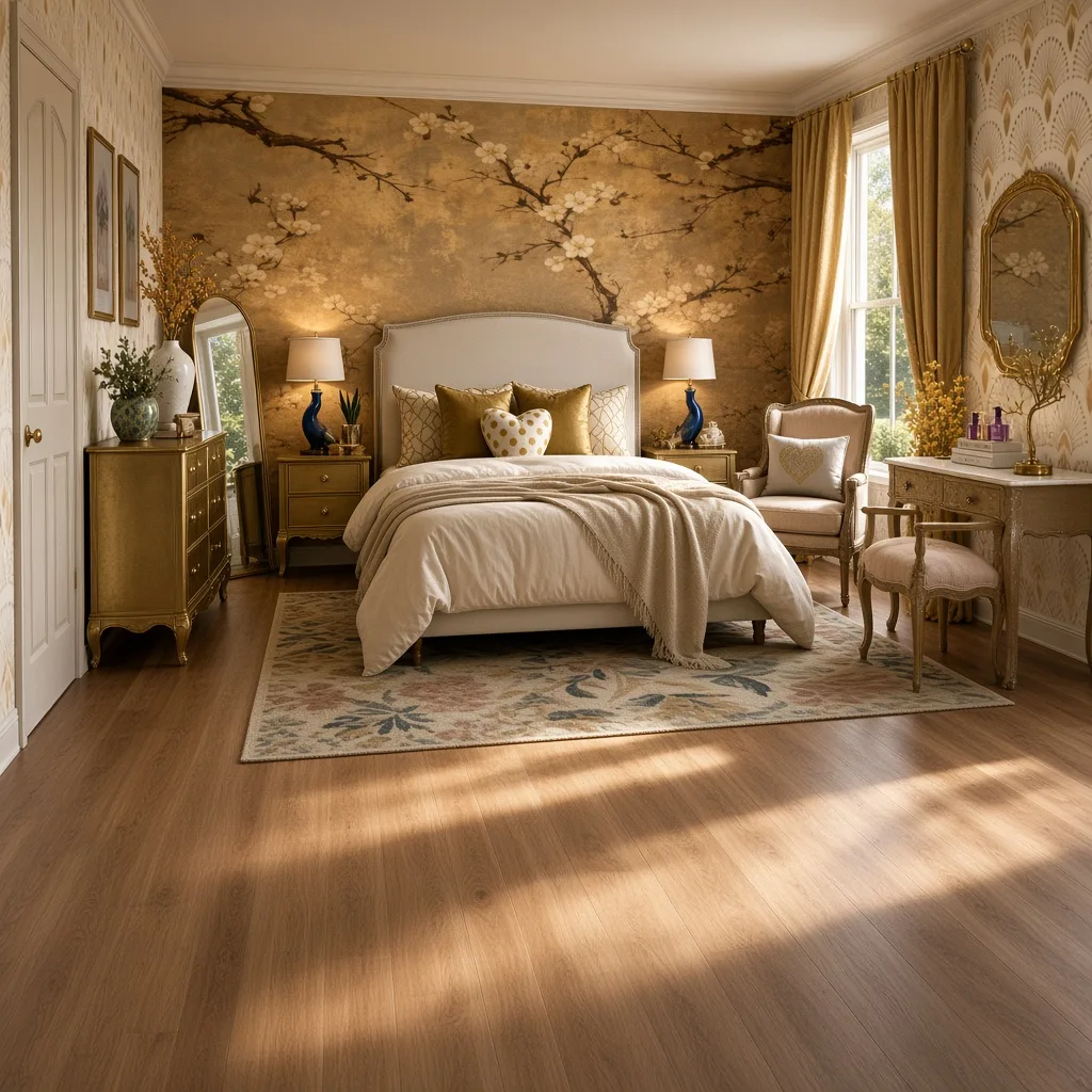Entry in Golden Vintage Guest Room