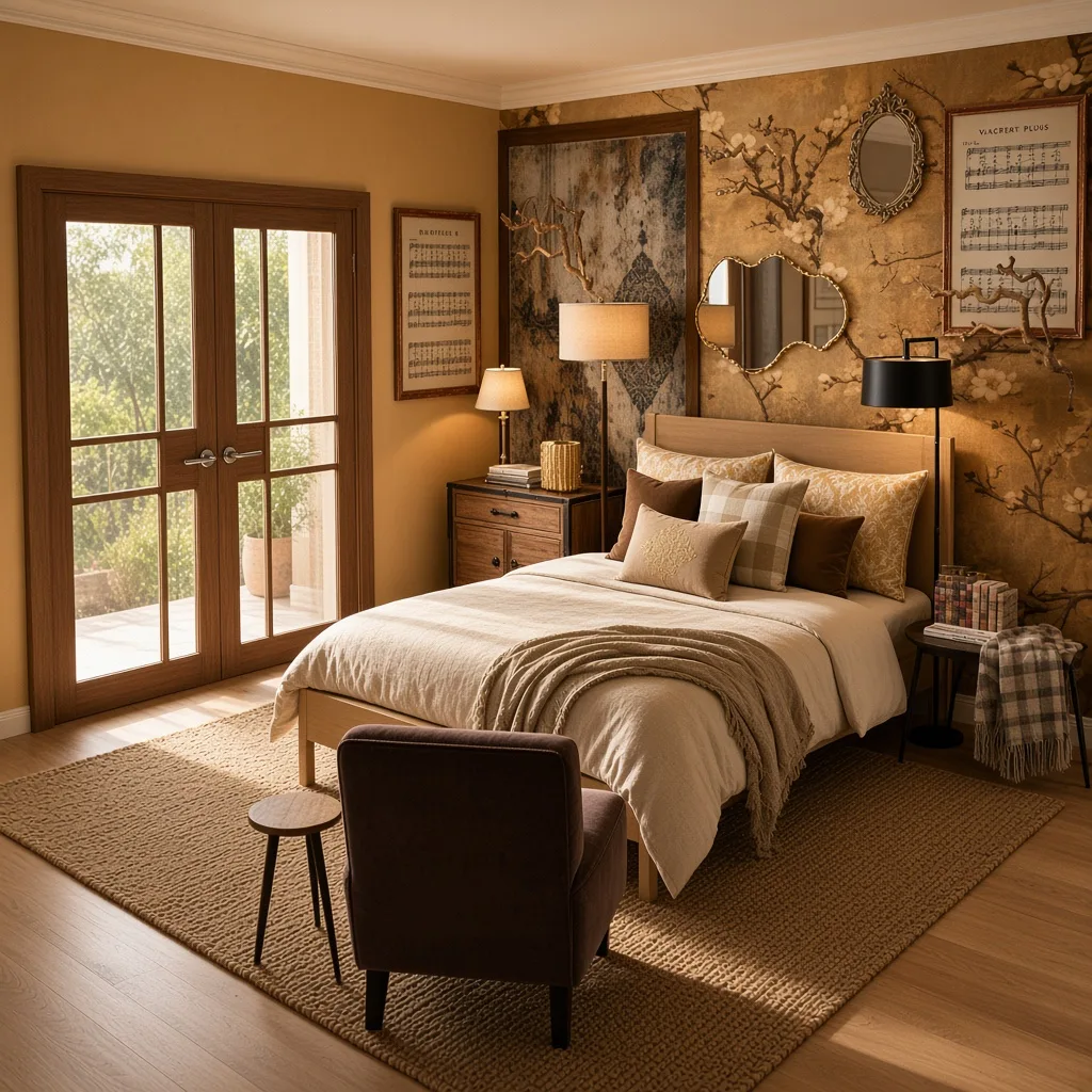 Entry in Golden Vintage Guest Room