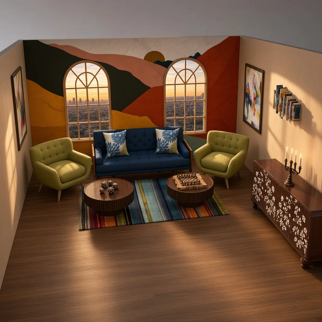 Entry in Colorful Maximalist Living Room