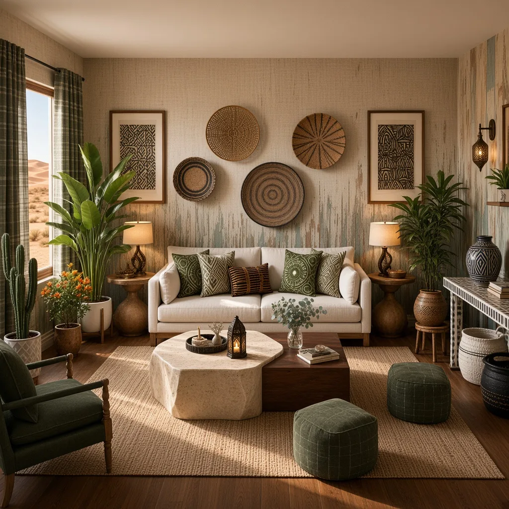 Entry in Cultural Fusion Living Room