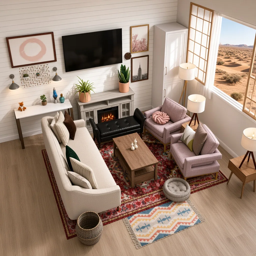 Entry in Cultural Fusion Living Room